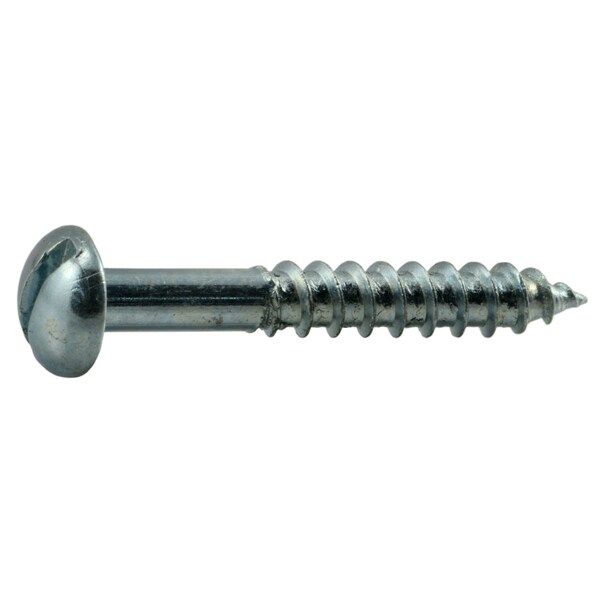 Midwest Fastener Wood Screw, #12, 1-1/2 in, Zinc Plated Steel Round Head Slotted Drive, 30 PK 61023 - main